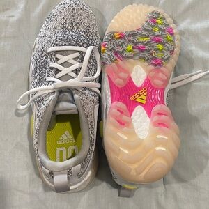 Adidas Golf Shoes - Gray, Pink, and Yellow